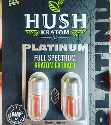 HUSH Kratom - Platinum 2 gel capsules